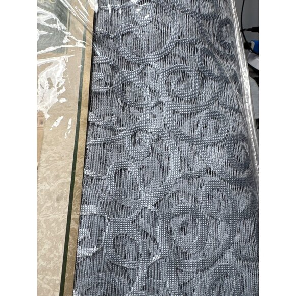 Aria Blue Lace Curtain Panel 56" W x 63" L by National Curtain - Classic Distinc - Picture 6 of 6